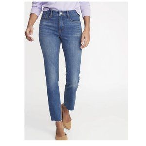 Old Navy Power Straight High Rise Raw Edge